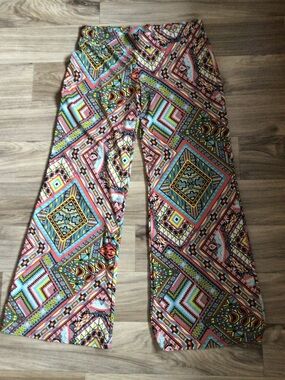 A. Byer Multicolor Geometric Boho Wide-Leg Pants